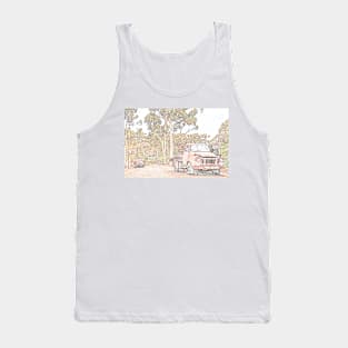 Digitised Pencil of an Australian Heritage Town Tank Top